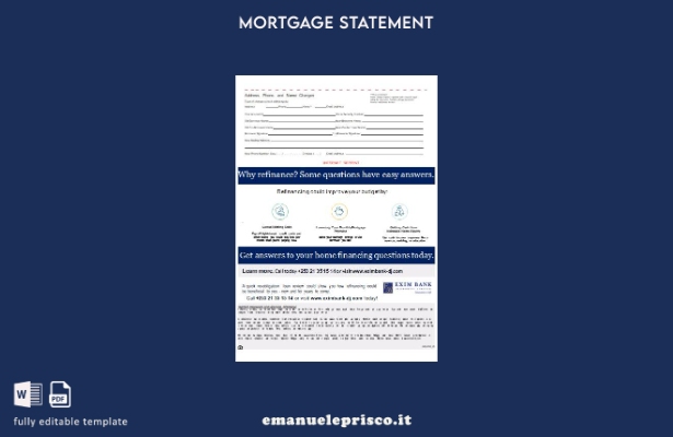 stile verificato Gibuti Exim estratto conto mutuo bancario, pagine, modello 1